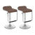 B-632-VPD Adjustable Bar Stool with Footrest in Brown Leatherette; set of 2