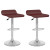 B-832-VPD Curved Adjustable Bar Stool in Brown Leatherette; set of 2