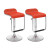 B-652-VPD Adjustable Bar Stool with Footrest in Red Leatherette; set of 2