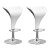 DPV-415-B Adjustable Two Toned Barstool in White and Black; set of 2