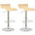DWN-490-B Curved Seat Adjustable Barstool in Light Bentwood; set of 2