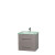 Centra 24 In. Single Vanity in Gray Oak with Green Glass Top with Square Sink and No Mirror