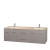 Centra 72 In. Double Vanity in Gray Oak with Ivory Marble Top with Square Sinks and No Mirror