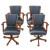 Kingston Walnut Poker Table Arm Chair - Set of 4