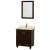 Acclaim 30 In. Single Bathroom Vanity in Espresso; Ivory Marble Top; UM Sink; 24 In. Mirror