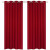 Silkana faux silk grommet curtain pair 56x88'' in Holiday Red