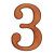 Wood Numbers; Honey Gold 4 Inches #3