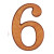 Wood Numbers; Honey Gold 4 Inches #6