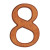 Wood Numbers; Honey Gold 4 Inches #8