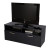 Jambory 48-inch TV Stand with Storage Bins on Casters; Pure Black