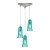 Hammered Glass 3 Light Pendant In Satin Nickel