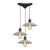 Corrine 3 Light Pendant In Oil Rubbed Bronze/White