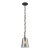 Natural Rope 1 Light Pendant In Silvered Graphite/Polished Nickel Accents