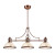 Chadwick 3-Light Island Light In Antique Copper With Cappa Shell