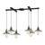 Hammered Glass Collection 6 Light Chandelier In Oil Rubbed Bronze