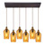 Hammered Glass Collection 6 Light Chandelier In Oil Rubbed Bronze