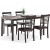 Dining Collection 5pc Dark Cocoa Dining Set With Ladder Back Chairs - Chocolate Black Leather
