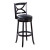 Woodgrove Scroll Back Design 43 Inch  Wood Barstool In Dark Cappuccino And Black Leatherette