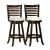 Woodgrove 43 Inch  Cappuccino Wood Barstool With Leatherette Seat; Set Of 2