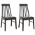 Dining Collection Tapered Back Dining Chairs In Chocolate Black Bonded Leather; Set Of 2