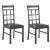 Dining Collection Lattice Back Dining Chairs In Chocolate Black Bonded Leather; Set Of 2