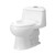 Gemini Dual Flush One Piece 1.6 Gal. Round Bowl Toilet in White With Slow Close Seat