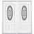 68"x80"x6 9/16" Providence Antique Black 3/4 Oval Lite Left Hand Entry Door with Brickmould