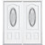 64"x80"x4 9/16" Providence Nickel 3/4 Oval Lite Left Hand Entry Door with Brickmould