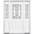 67"x80"x4 9/16" Chatham Antique Black Half Lite Left Hand Entry Door with Brickmould