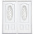 68"x80"x4 9/16" Halifax Nickel 3/4 Oval Lite Right Hand Entry Door with Brickmould