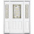 69"x80"x4 9/16" Providence Brass Half Lite Left Hand Entry Door with Brickmould