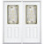 64"x80"x6 9/16" Providence Brass Half Lite Left Hand Entry Door with Brickmould