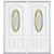 64"x80"x6 9/16" Providence Brass 3/4 Oval Lite Right Hand Entry Door with Brickmould