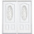 72"x80"x4 9/16" Halifax Nickel 3/4 Oval Lite Right Hand Entry Door with Brickmould