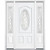 69"x80"x6 9/16" Halifax Nickel 3/4 Oval Lite Left Hand Entry Door with Brickmould