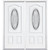 64"x80"x6 9/16" Providence Nickel 3/4 Oval Lite Right Hand Entry Door with Brickmould