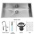 Stainless Steel Undermount Kitchen Sink Faucet Grid Strainer and Dispenser