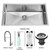 Stainless Steel Undermount Kitchen Sink Faucet Colander Strainer and Dispenser