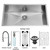 Stainless Steel Undermount Kitchen Sink Faucet Colander Grid Strainer and Dispenser