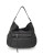 She + Lo Leather Zip Front Hobo Bag - BLACK