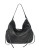 She + Lo Rise Above Leather Hobo Bag - BLACK