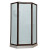 Prestige 16.6 Inch x 24.1 Inch x 16.6 Inch x 68.5 H Neo-Angle Shower Door in Oil Rubbed Bronze with Hammered Glass