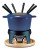 Swissmar 11-Piece Cast Iron Fondue Set - BLUE