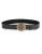 Lauren Ralph Lauren Logo Plate Leather Belt - BLACK - MEDIUM