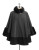 Parkhurst Mosaic Cape with Faux Fur - CHARCOAL/BLACK/BLACK MINK