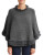 Armani Jeans Rabbit Fur Trim Poncho - GREY - SMALL