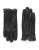 Lauren Ralph Lauren Braided Contrast Leather Gloves - BLACK/HEMATITE - SMALL