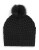 Diane Von Furstenberg Chunky Tuque with Fox Fur Pom Pom - BLACK