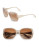 Burberry 56mm Gabardine Square Sunglasses - BEIGE