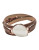 Skagen Denmark Sea Glass Leather Bracelet - BROWN/WHITE